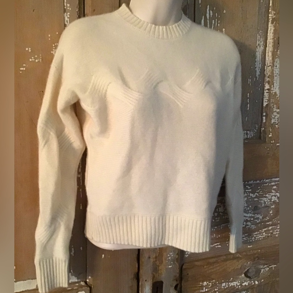 27 Miles Malibu Woman’s Pullover Sweater Ivory Wave Knit Size XS